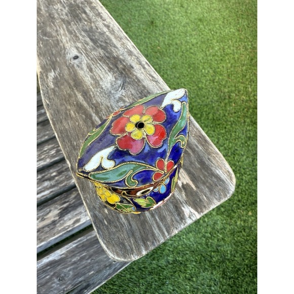 Vtg Cloisonne' Enamel Owl Figurine - Picture 5 of 7